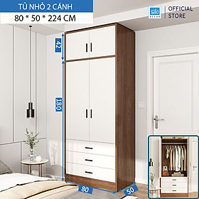 Mua Tủ Quần Áo Hiện Đại Màu Trắng Phối Walnut Thương Hiệu SIB Decor TA10