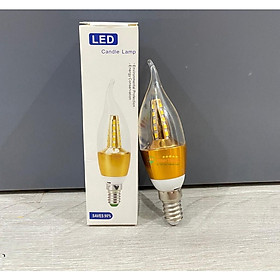 Bóng đèn led nến 5W ánh sáng vàng đui E14, E27 thay thế cho bóng đèn tường, đèn chùm cũ