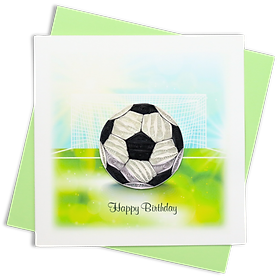Thiệp Giấy Xoắn Nghệ Thuật - Thiệp Sinh Nhật Quả Bóng Đá - Football Happy Birthday Card - Happy Birthday - 15 x 15 - VN2XM115A70E1