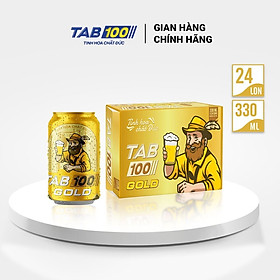 Bia lon TAB 100 GOLD thùng 24 lon 330ml lon