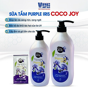 Sữa tắm trắng da hương nước hoa Cocojoy chiết xuất hoa Purple Iris và protein ngọc trai, dưỡng trắng, cấp ẩm, thơm lâu 6g, 500g, 900g