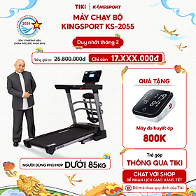 Máy chạy bộ KINGSPORT KS-2055 đa năng khung sườn Kingtech Titan 2.0 mạnh mẽ,12 chương trình luyện tập đa dạng