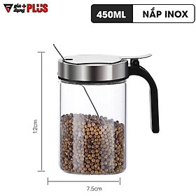 Mua Lọ đựng gia vị thuỷ tinh chịu nhiệt  chịu lực cao cấp - tay cầm và viền inox 304 nắp bật siêu kín tiện lợi