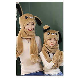 Mũ thỏ tai đen siêu giật giật vải nhung Cotton cho các bé trai và bé gái
