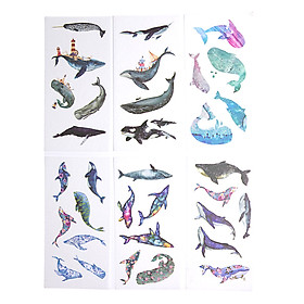 Sticker Dán Trang Trí ( Bộ 6 Tấm ) - Whale