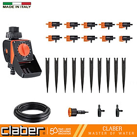 Combo Tưới Nhỏ Giọt Tự Động Claber, bộ hẹn giờ 8422 + bộ Kit 10 tưới nhỏ giọt