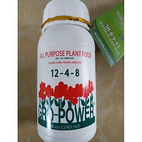 Phân bón cao cấp nhập khẩu từ USA GRO-POWER 12-4-8 - chai 240ml