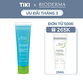 Gel rửa mặt tạo bọt, không chứa xà phòng Bioderma Sebium Gel Moussant - 45ml