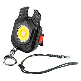 Portable LED Flashlight Keychain Rechargeable COB Bottle Opener Folded for Kids Hiking