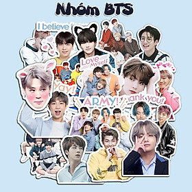 Sticker BTS Cắt Sẵn Hình Dán Trang Trí Mũ Bảo Hiểm Laptop Điện Thoại Ván