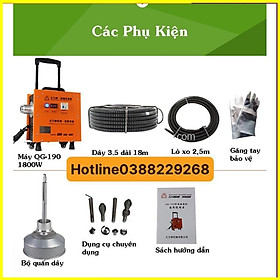 Mua MÁY THÔNG CỐNG GQ190 (15M dây phi 16  1 quả lu phi 8 dài 4m  6 đầu thông   1 đôi găng tay )