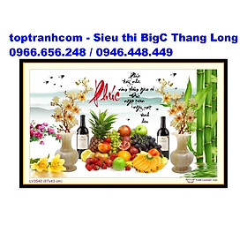 Tranh thêu chữ thập Phúc báo tổ tiên LV3540 tranh phòng thờ chưa thêu