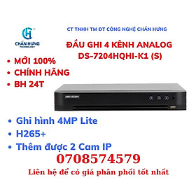 Mua Đầu Ghi 4 Kênh Analog Hikvison DS-7204HQHI-K1 - Hàng chính hãng