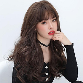 Bộ tóc giả nữ Hàn Quốc nguyên đầu uốn lọn màu vàng , nâu + tặng kèm lưới ONLINE_SHOPPING_1102