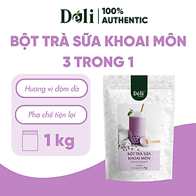 Bột trà sữa khoai môn 3in1 Déli - 1kg ( 25 ly ) pha chế trà sữa tiện lợi, nhanh chóng