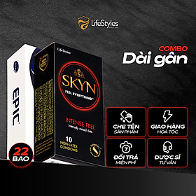 COMBO 2 bao cao su có gai kéo dài thời gian tăng khoái cảm, bcs có gai Intense + Epic