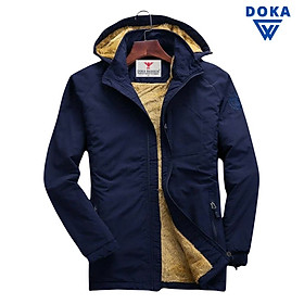 Áo khoác nam, Áo khoác dù nam lót lông có nón túi trong phong cách thời trang Doka PSAK48
