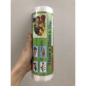 Mua Túi đựng thực phẩm HDPE tự hủy sinh học An Lành dạng cuộn 1kg (25cmx35cm) tặng kẹp túi thực phẩm tiện lợi màu ngẫu nhiên - Hình thật thực tế SP