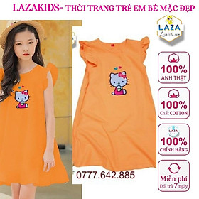 Váy đẹp mùa hè cho bé gái size đại tay bèo thun cotton 4 chiều mát đẹp hàng xịn đầm váy thiết kế LAZAKIDS