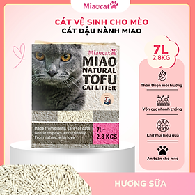 Cát Vệ Sinh Cho Mèo Miao 7L Hương Sữa Cát Đậu Nành Khử Mùi Ít Bụi An Toàn MIAOCAT