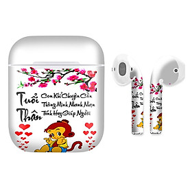 Mua Miếng dán skin chống bẩn cho tai nghe AirPods in hình 12 con giáp - Thân - 12cg08 (bản không dây 1 và 2)