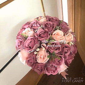 Mua Bó hoa cầm tay cô dâu bằng sáp thơm 31 bông( kèm hoa cài áo)