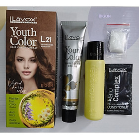 (Vàng Đậm) Kem Nhuộm Tóc Màu Thời Trang Lavox Youth&Color L21 - Dark Blonde