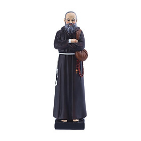 -Carved  Priest Statue Religious Figurine for Tabletop Decor