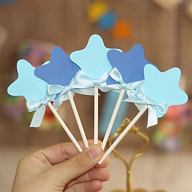 que cắm bánh cupcake ngôi sao kim tuyến lấp lánh