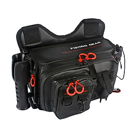 Tackle Box Bag with Rod Holder Waterproof Fishing Tackle Storage Bag Non-slip for Fishing
