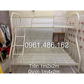 Giường tầng trên 1m2x2m dưới 1m4x2m - BH 12 tháng - freeship HCM (cam kết y hình)