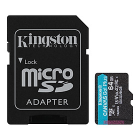 THẺ NHỚ KINGSTON 64GB MICROSDXC CANVAS GO PLUS 170R-ADAPTER