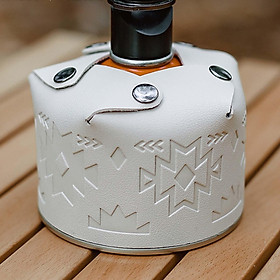PU Leather Gas Bottle Cover, Fuel Cylinder Canister Storage Bag Protective Dustproof White for Travel Grill Outdoor