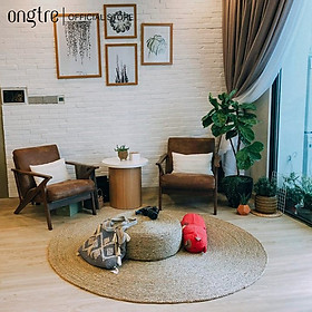 Mua Thảm trải sàn cói/lục bình hình tròn decor trang trí phòng khách 60/80/100/120/150/180cm  | ongtre (Vietnam)