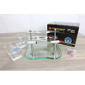 Kệ ly đôi kiếng và đựng kem đánh răng (Inox 304) inox 304 TOVASHU