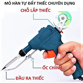 Mỏ hàn tự động đẩy thiếc 60w mẫu mới bản đặc biệt mũi thẳng loại tốt gia nhiệt nhanh