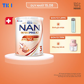 Sữa bột NAN INFINIPRO A2 3 với công thức đầu tiên chứa đạm A2, 6HMO & Lợi khuẩn kép nhập khẩu Thụy Sĩ - Hộp 800g (2 - 6 tuổi)