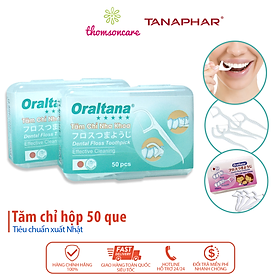 Tăm chỉ nha khoa Oraltana - Hộp 50 cái Xuất Nhật - Vệ sinh răng miệng