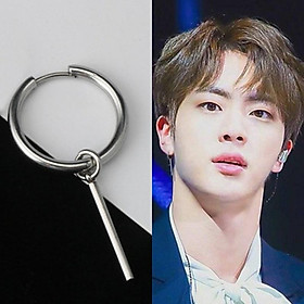 Bông tai nam thần Korea thanh vuông xỏ lỗ tròn hot hit