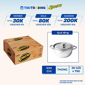 Thùng 30 Gói Mì Ăn Liền Koreno Vị Kim Chi 75g