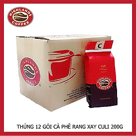 Hình ảnh Thùng 12 gói Cà phê rang xay Culi Highland Coffee 200g