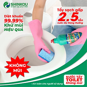 Nước tẩy Toilet Không Mùi SHINKOU ( Hàng Nội Địa Nhật Bản) - Không hại da tay - Sức mạnh tẩy sạch gấp 2,5 lần nước tẩy thông thường