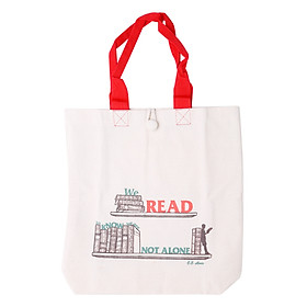 Túi Xách Quai Dù - We Read To Know We Are Not Alone - Tặng Kèm Bộ 4 Cái Huy Hiệu (Mẫu Ngẫu Nhiên)