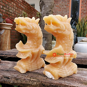 Mua Tượng cá chép hóa rồng phong thủy đá ngọc hoàng long cao 15cm - đá Non Nước