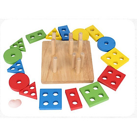 Bảng Chuỗi Thả Hình Bằng Gỗ Giáo Cụ Montessori Giúp Bé Phát Triển Tư Duy +