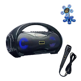 Hình ảnh Loa Karaoke Bluetooth Xách Tay KM S2 Siêu Bass Kèm Mic Hát Tặng Giá Đỡ Điện Thoại Hình Hoa