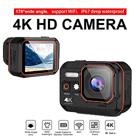 Camera hành động 4K HD có điều khiển từ xa Camera thể thao chống nước Đầu ghi màn hình Camera thể thao 4K Mũ bảo hiểm Action Cam Hero 8 Màu sắc: Đen