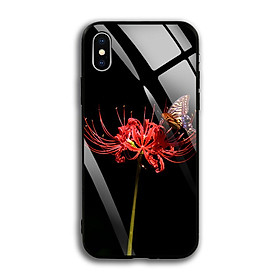 Ốp Lưng Kính Cường Lực Iphone X / XS - 03005 0596 HOABINGAN07 - In hình Hoa Bỉ Ngạn - Hàng Chính Hãng