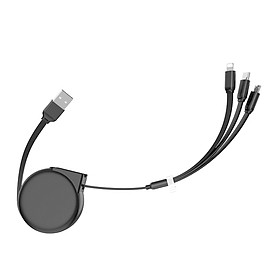 Mua Cáp sạc điện thoại Hoco U50 3 in 1 Lightning / Micro-USB / Type-C - Tặng Kẹp Bảo Vệ Đâu Cáp - Chính Hãng