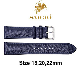 Dây Da Đồng Hồ Cao Cấp - Sang Trọng, Chất Liệu Da Bê EPSOM Nhập Khẩu Từ Pháp, Tiêu chuẩn Châu Âu, Mặt Lót Chống Thấm Mồ Hôi, Tích Hợp Lớp Gia Cố Chống Giãn Đặc Biệt và Chốt Thông Minh Mới Nhất - Hàng Chính Hãng SAIGIO